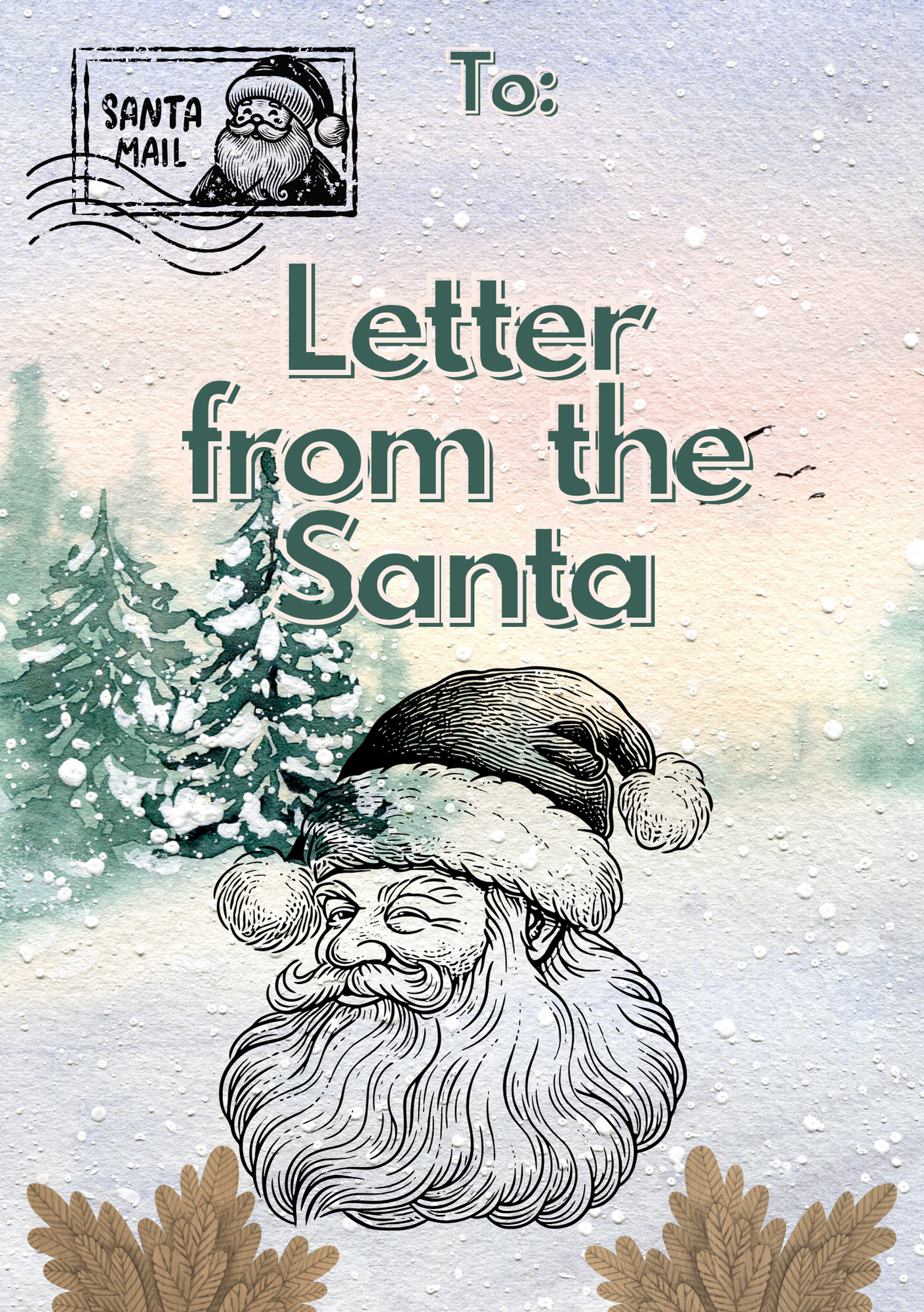 Custom letter from the Santa!-Certificate,Winter design